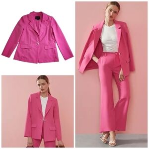 Sanctuary Bryce Woven Blazer Hot Pink Size Small Office Barbie